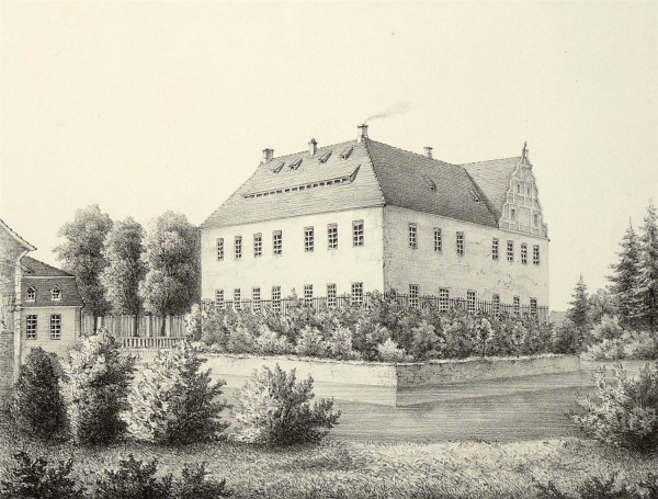Radeburg im Promnitztal. - Schloss / Wasserburg. - Poenicke. - Berbisdorf.