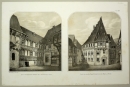 Goslar. - Detailansichten. - "Hof des ehemaligen Kramer-Gildehauses No. 978 der Kornstrasse zu Goslar / Ansicht des unter dem Namen "Brusttuch" bekannten Hauses zu Goslar".