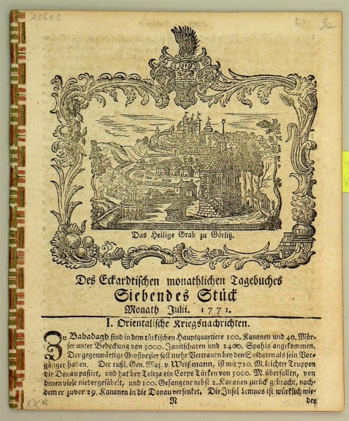 Görlitz. - Eckardtisches Tagebuch. - Zittauisches Tagebuch. - Das Heilige Grab zu Görlitz.