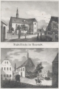 Neustadt in Sachsen. - Doppelansichtsblatt. - Sachsens Kirchen-Galerie. - "Stadt-Kirche in Neustadt / Hospital in Neustadt".