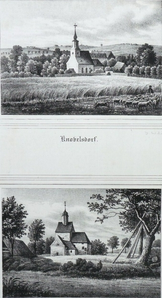 Knobelsdorf/Nauenhain. - Doppelansicht. - Sachsens Kirchen-Galerie. - "Knobelsdorf/Nauenhain".