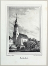 Jacobsthal (Zeithain). - Teilansicht mit Pfarrkirche. - Sachsens Kirchen-Galerie. - "Jakobsthal".