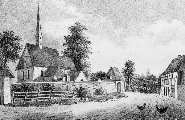 Seeligstadt (Großharthau). - Teilansicht mit Pfarrkirche....