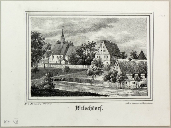 Wilschdorf (Dresden). - Teilansicht mit Pfarrkirche. - Sachsens Kirchen-Galerie. - Wilschdorf.