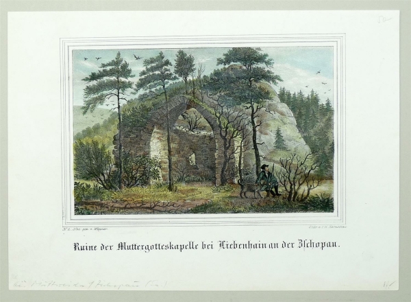 Liebenhain (Rossau). - Ruine der Muttergotteskapelle bei Liebenhain an der Zschopau.