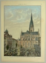 Wesel. - Teilansicht. - "Die Willibrordikirche in Wesel vom Marktplatz aus".