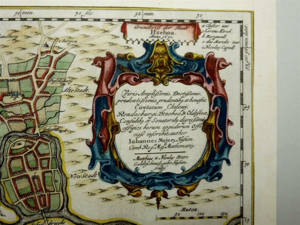 Itzehoe. - Karte. - Grundtriß der Stadt Itzehoa Anno 1652.