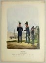 Sachsen. - Uniformendarstellung. - "Königreich Sachsen - Stabsoffizier des Cadeten Corps. Offizier von der Armee. Cadet".