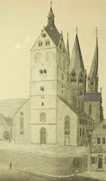 Gelnhausen. - Marienkirche. - Ansicht der Pfarrkirche zu...