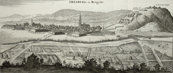 Freiburg im Breisgau. - Gesamtansicht. - "Freiburg im Brisgöw".