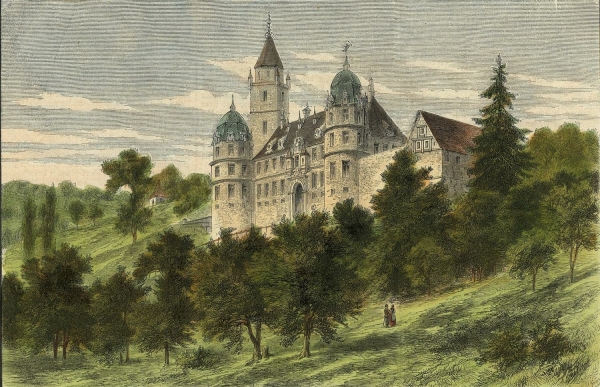 Aschhausen (Schöntal). - Burgansicht. - "Schloss Aschhausen".