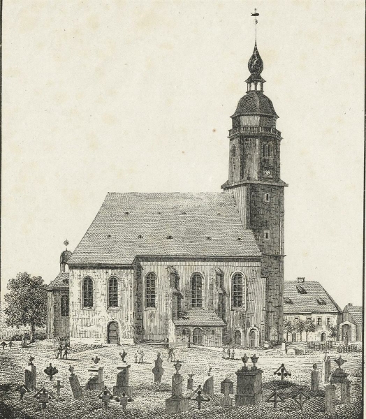 Schönberg (Sachsen). - Kirchenansicht. - "Die Kirche zu Schönberg".