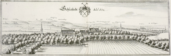 Schöppenstedt. - Schlisstedt. - Panoramaansicht. - "Schlisstedt Adel Sitz".