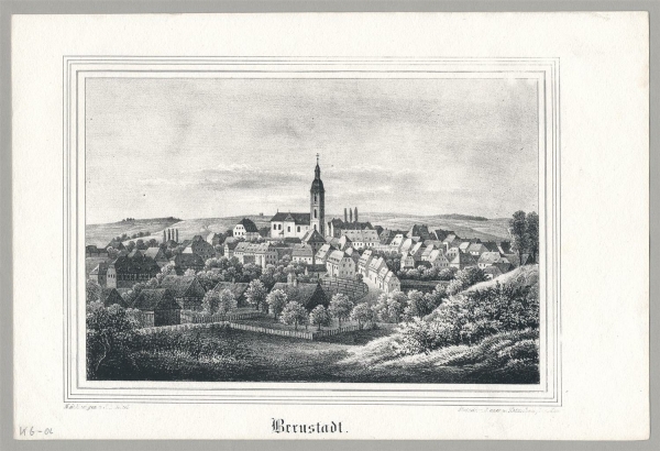 Bernstadt a.d. Eigen. - Ansicht. - Sachsens Kirchen-Galerie. - Bernstadt.