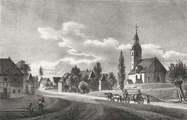 Keinschönau / Sieniawka. - Ansicht mit Kirche. - Sachsens Kirchen-Galerie. - Klein-Schönau.