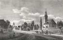 Keinschönau / Sieniawka. - Ansicht mit Kirche. -...