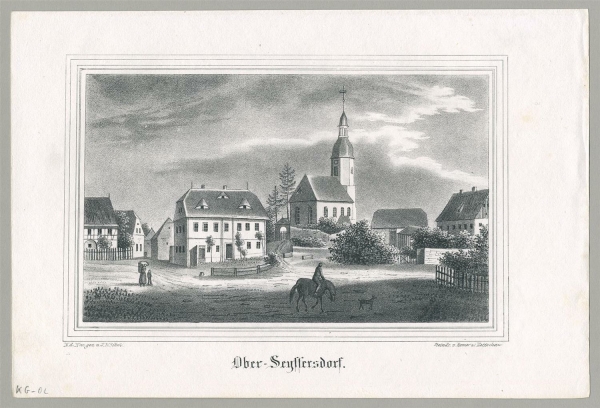 Oberseifersdorf (Mittelherwigsdorf). - Kirchenansicht. - Sachsens Kirchen-Galerie. - Ober-Seyffersdorf.