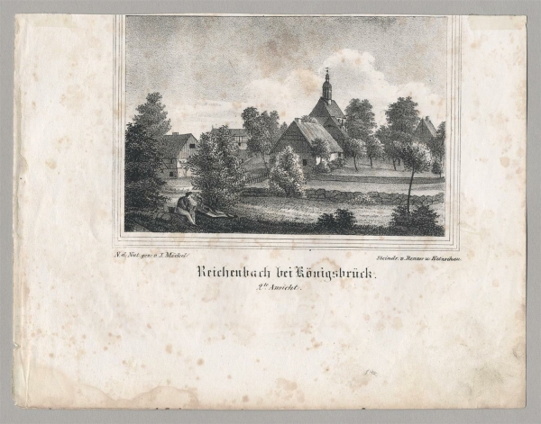 Reichenbach (Haselbachtal). - Gesamtansicht. - Sachsens Kirchen-Galerie. - Reichenbach bei Königsbrück. 2.te Ansicht.