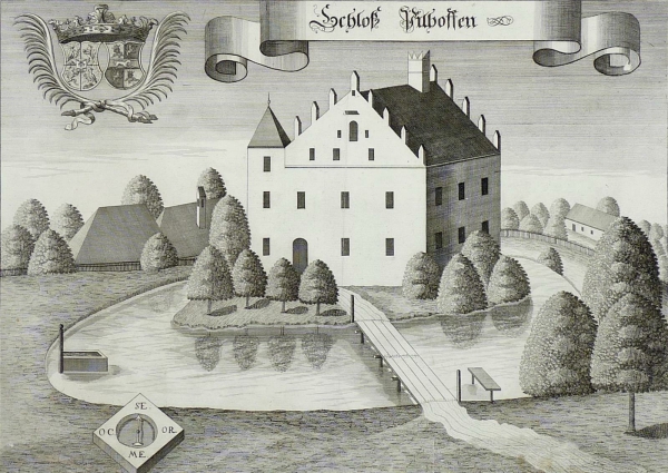 Pillhofen (Moosburg an der Isar). - Ansicht des Schlosses Pillhofen. - Wening. - "Schloß Pilhoffen".