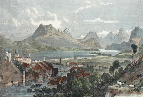 Luzern. - Panoramaansicht. - "Ansicht von Luzern".