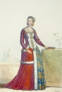 Mode & Kostüm. - Kostümkunde. - Achille Devéria. - "Dame de la Cour de Louis XI".