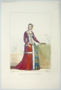 Mode & Kostüm. - Kostümkunde. - Achille Devéria. - "Dame de la Cour de Louis XI".