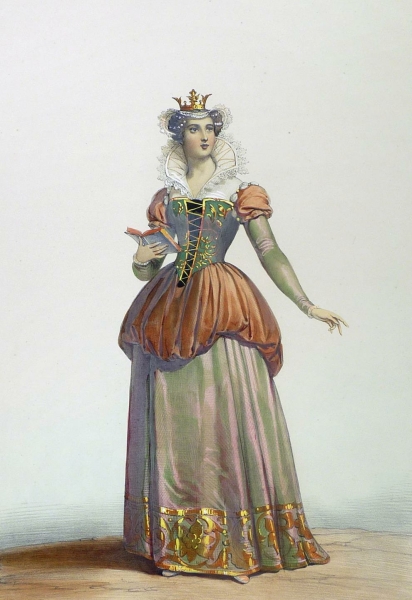 Mode & Kostüm. - Kostümkunde. - Achille Devéria. - "France (1559)".