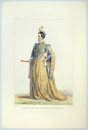 Mode & Kostüm. - Kostümkunde. - Achille Devéria. - "Dame française du temps de Henri III".