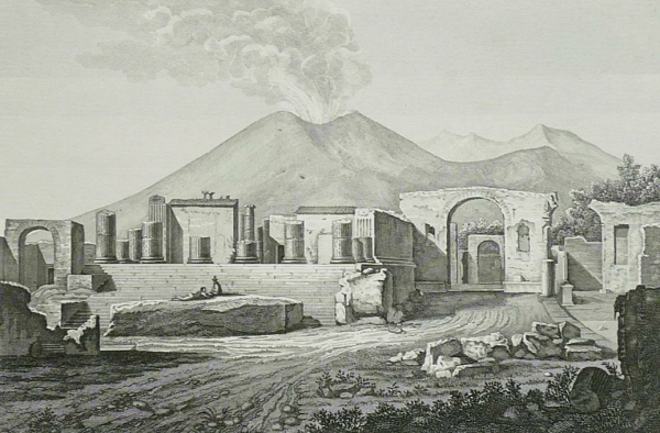 Pompeji. - Ansicht. - "Avanzi del Tempio di Giove in Pompei".