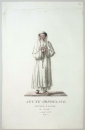 Mode & Kostüm. - Kostümkunde. - Jacques Charles Bar. - "Jeune Orpheline, pauvre à Rome, dite Zoccolette en habit de Ville, Figure 2.".