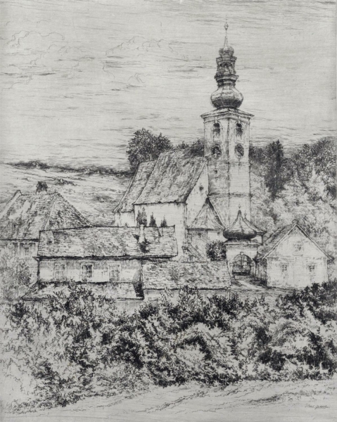Österreich. - Geissler, Paul. - "Alte Dorfkirche".