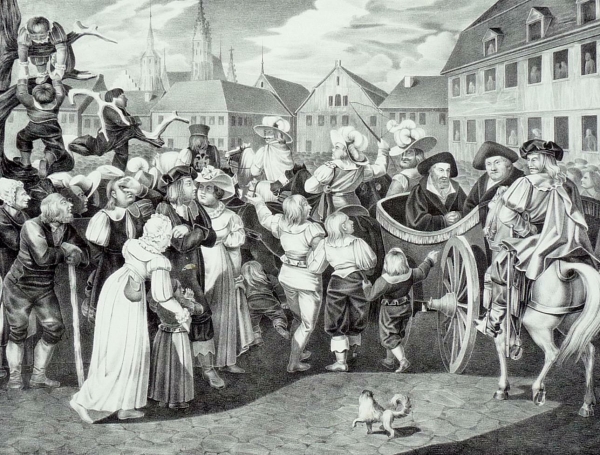 Martin Luther. - Wilhelm Baron von Löwenstern. - "Luthers Einzug in Worms zum Reichstag 1521".