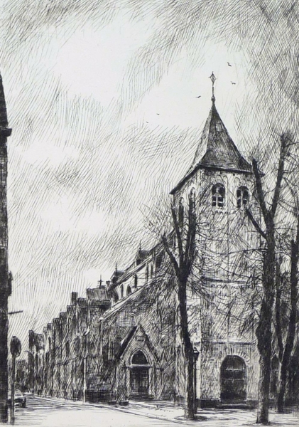 Osterath (Meerbusch). - St. Nikolaus Kirche. - Carl Heinz Stricker. - "Pfarrkirche in Osterath - Niederrhein".
