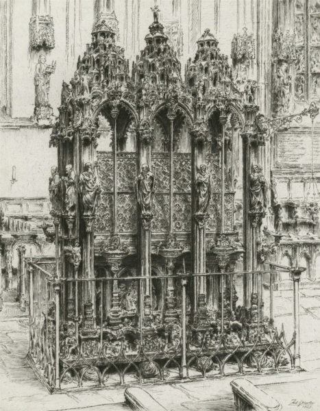 Nürnberg. - St. Sebald Kirche. - Paul Geissler. - "Der St. Sebaldusschrein in der St. Sebalduskirche zu Nürnberg".