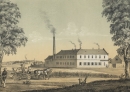 Eutritzsch (Leipzig). - Ansicht. - "Fabrik landwirthschaftlicher Maschinen u. Geräthe von Dr. W. Hamm in Eutritzsch bei Leipzig".