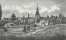 Trünzig (Langenbernsdorf). - Ansicht mit Kirche. -...