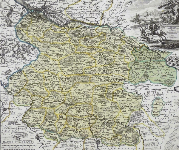 Lüneburg. - Landkarte. - Ducatus Luneburgensis et...