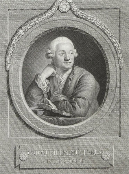 Carl Wilhelm Müller. - Porträt. - Johann Friedrich Bause....