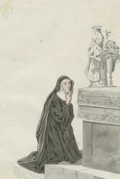 Zeichner des 19. Jahrhunderts. - "Nonne von Köln".