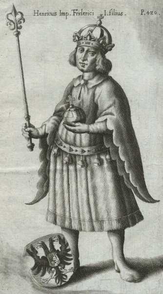Heinrich VI.. - Porträt. - Henricus Imp. Friderici I....