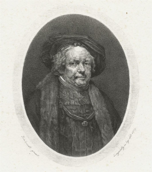 Rembrandt van Rijn. - Porträt. - Joseph Lanzedelly der Ältere. - "Rembrandt van Ryn".
