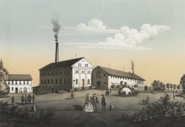 Reichenbach im Vogtland. - Ansicht. - "Dampf-Walz-Mühle v. G. W. Keller & Sohn in Reichenbach".