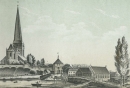 Rostock. - Ansicht vom Petritor und Petrikirche. -...