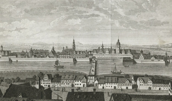 Dresden. - Ansicht. - Ansicht von Alt u. Neu Dresden 1648.