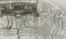 Wermsdorf. - Schloss Hubertusburg. - Plan und Vogelschau. - "Accurater Plan des Königl. Polnisch. Churfürstl. Sächsisch. Jagd Schlosses Hubertsburg".