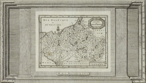 Mecklenburg-Vorpommern. - Landkarte. - "Duché de Meklenbourg".