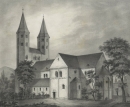 Goslar. - Kirchansicht. - "Ansicht der Kirche des Klosters Neuwerk zu Goslar".