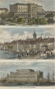 Königsberg / Kaliningrad. - Mehransichtenblatt. - "Das neue Universitätsgebäude zu Königsberg / Königsberg von der Holzbrücke aus gesehen / Die neue Börse zu Königsberg".