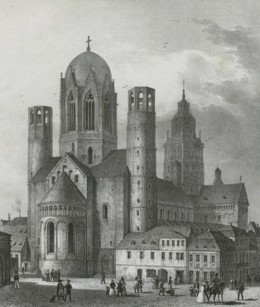 Mainz. - Ansicht. - "Der Dom zu Mainz, La Cathédrale de Mayence".