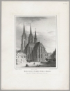 Marburg. - Kirchansicht. - "Rückansicht der Elisabethen Kirche in Marburg".